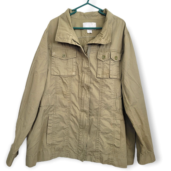 Old Navy Jackets & Blazers - Old Navy Tan/Army Green Zip Up Jacket Size XXL